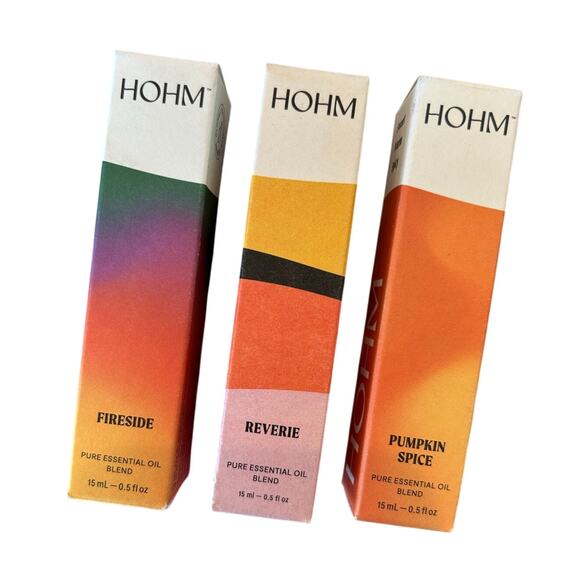 Fall Essential Oil Blend TRIO Pumpkin Spice Fireside & Reverie by Hohm - Picture 1 of 7